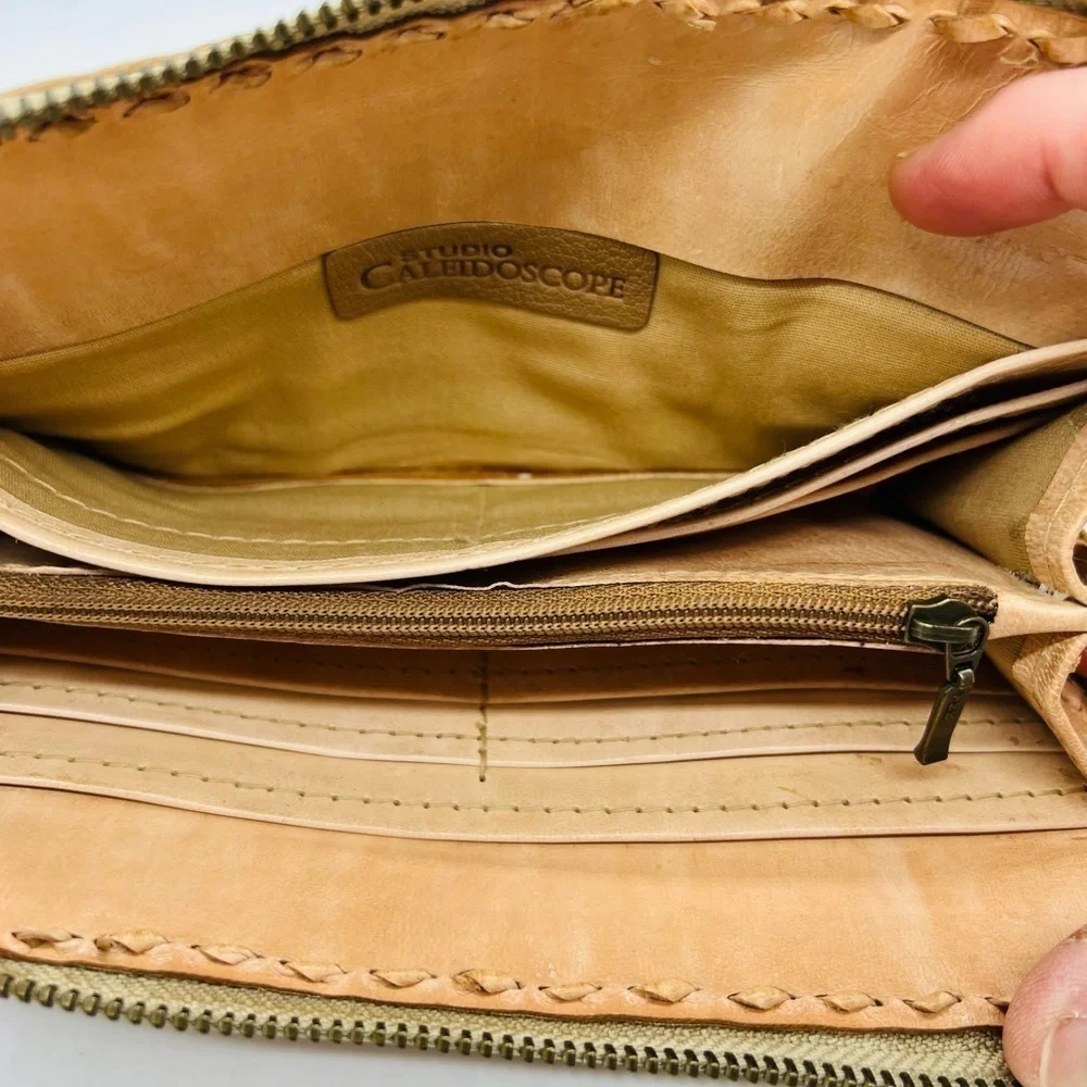 STUDIO CALEIDOSCOPE UNISEX LEATHER ZIP-AROUND ARTISIAN WALLET